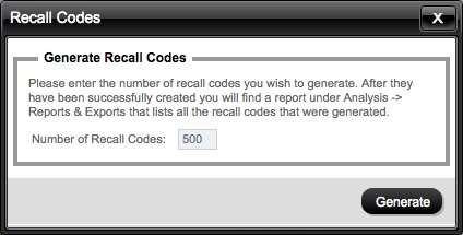 Recall Codes