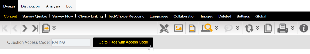 Access Code Menu