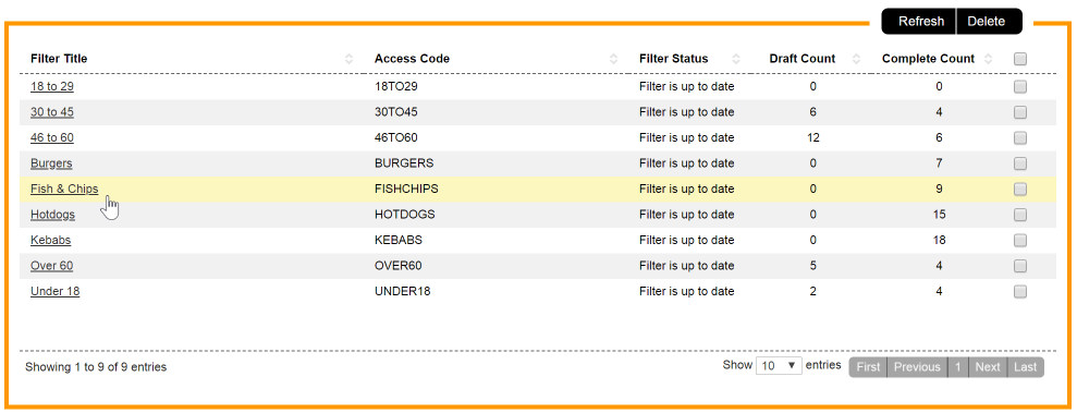 Create Choice Question Filters