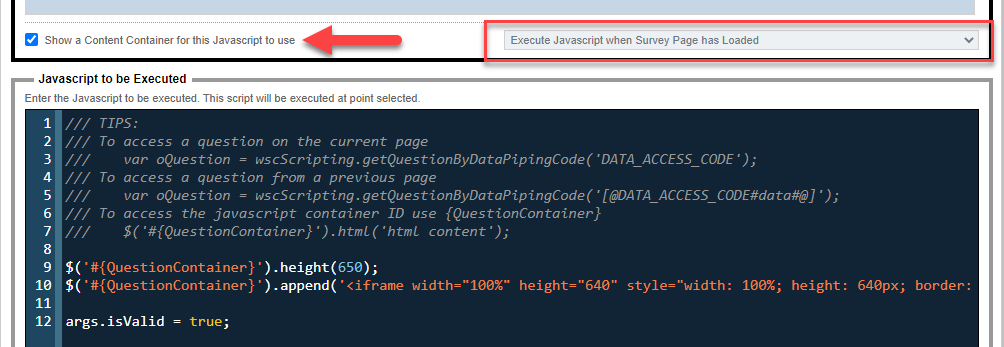 Kuula Integration Show Content Container and Execute on Page Load