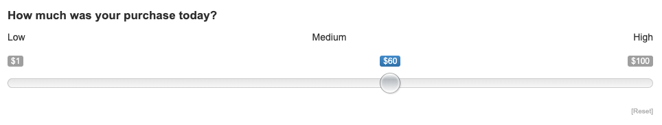 Numeric Slider Example