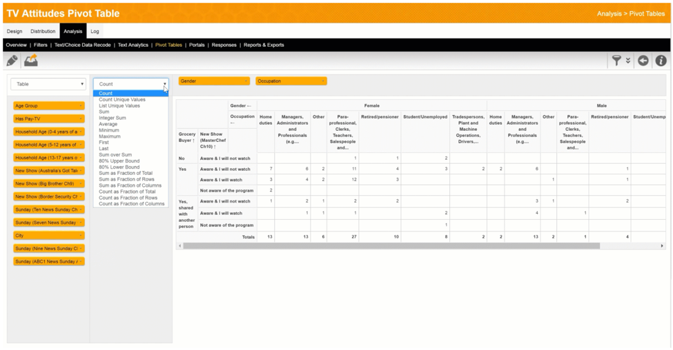 Pivot Tables