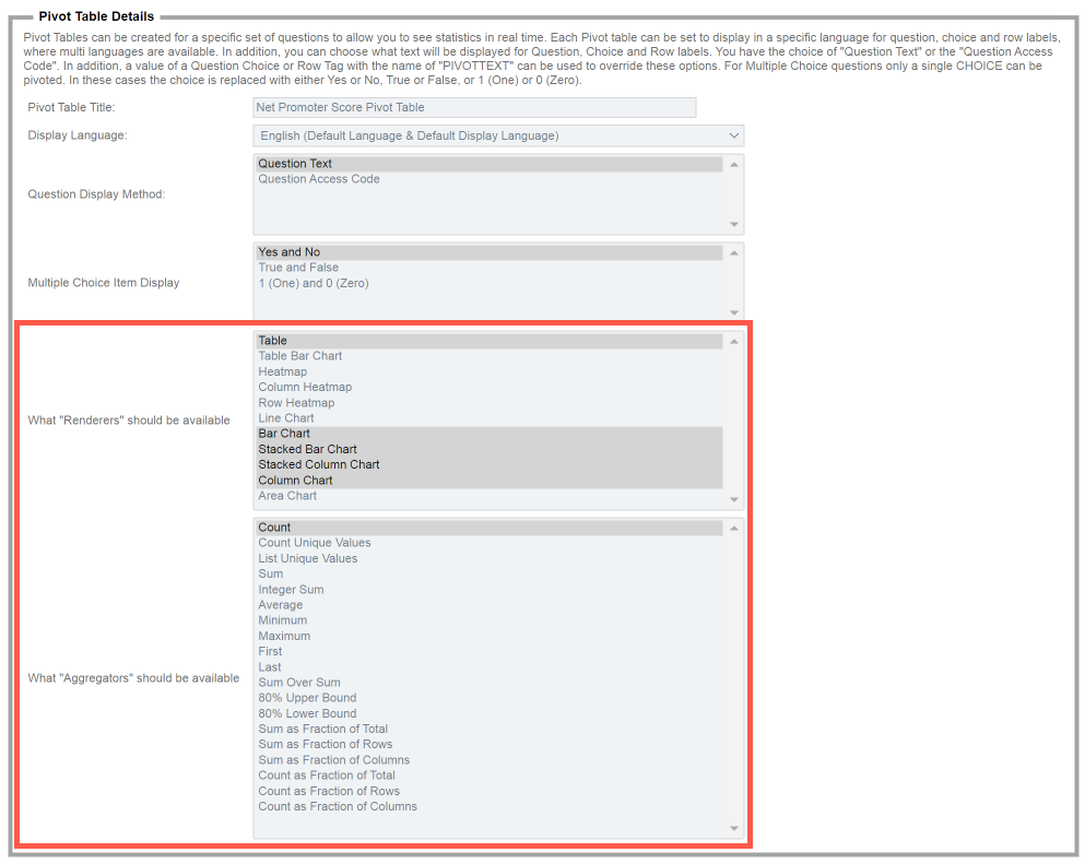 Pivot Tables