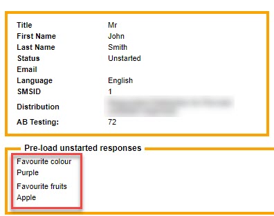 Pre-fill Survey Respondent Response Filled