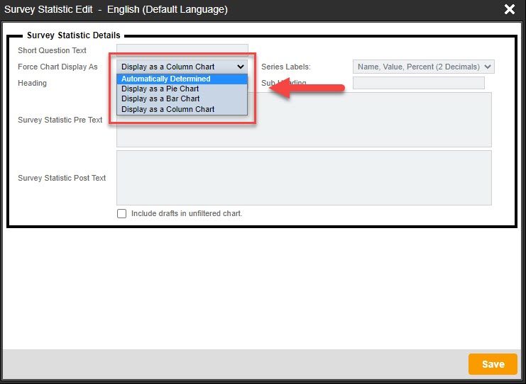 Statistic Chart Customisation Display As