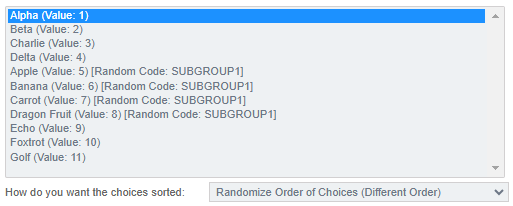 Choice & Row Randomization