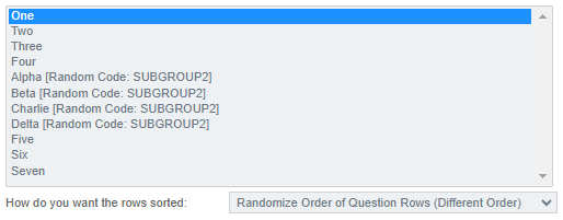 Choice & Row Randomization