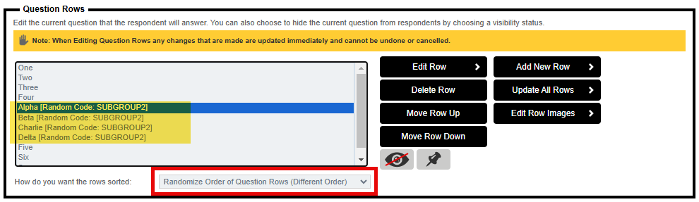 Choice & Row Randomization