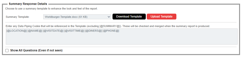 Summary Report Data Piping