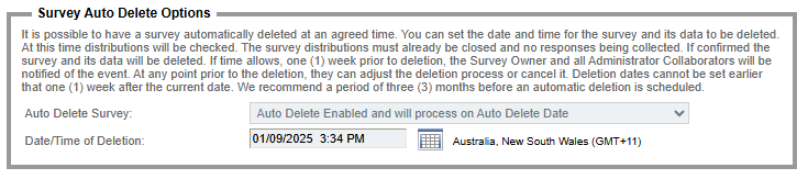 Survey Expiration Date