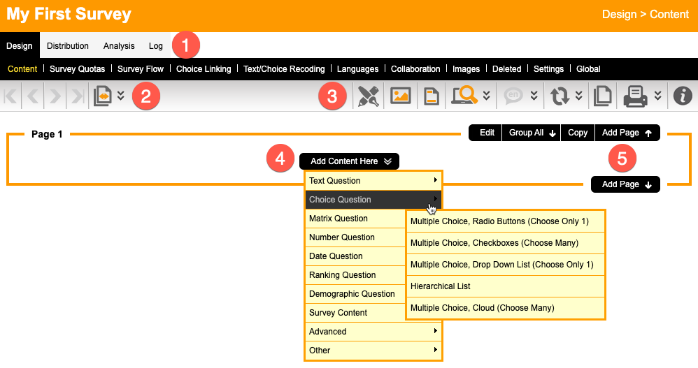 Navigation buttons in surveys