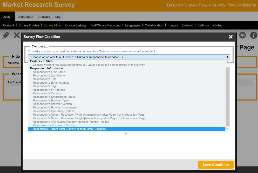 Survey Flow Timer