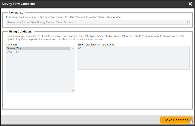 Survey Flow Timer