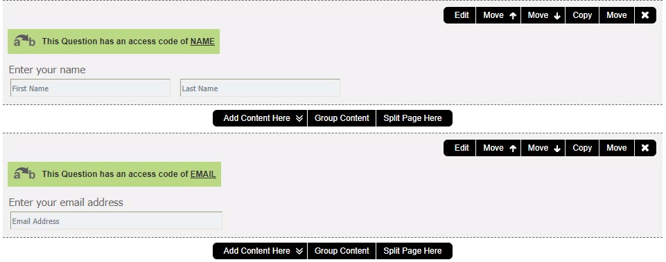 Survey to Survey Matching Questions