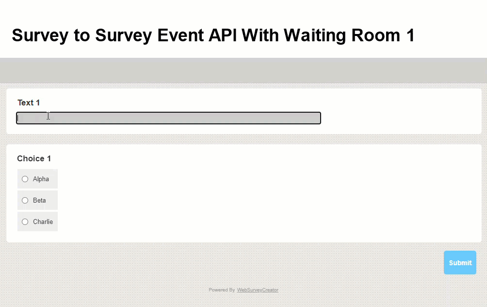 Survey to Survey Waiting Room